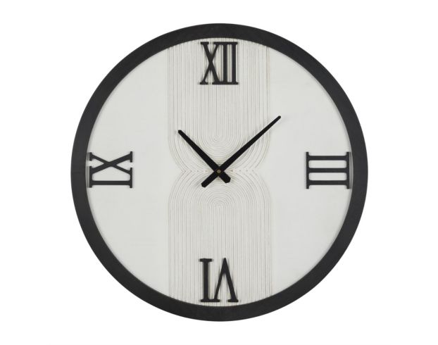 Uma Enterprises, Inc 24-Inch White Wood Geo Art Wall Clock large image number 1