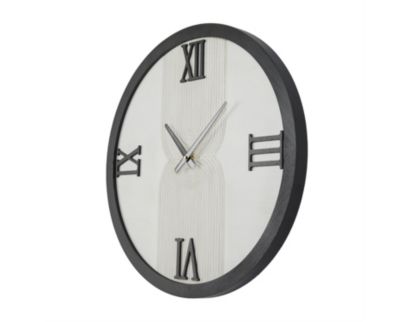 Uma Enterprises, Inc 24" White Wood Geometric Art Wall Clock