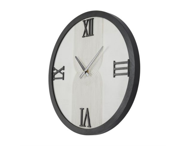 Uma Enterprises, Inc 24" White Wood Geometric Art Wall Clock large image number 2