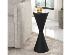 The Uttermost Company Times Up Matte Black Hourglass Accent Table