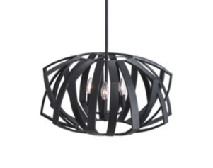 The Uttermost Company Thales Matte Black 3-Light Pendant Light