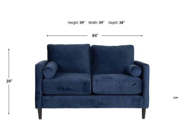 Washington Furniture Bea Blue Loveseat large image number 7