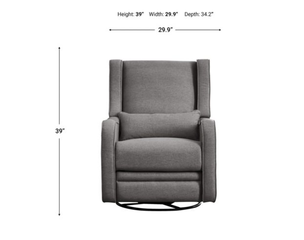 Westwood / Thompson International Elsa Gray Manual Nursery Glider Recliner large image number 6