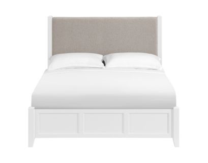 Whittier Wood McKenzie Snowbound Upholstered Queen Panel Bed