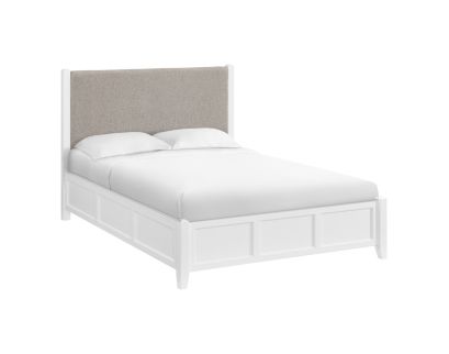 Whittier Wood McKenzie Snowbound Upholstered Queen Panel Bed