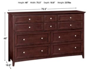 Whittier Wood McKenzie Master Dresser