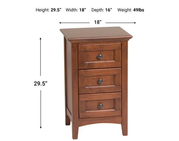 Whittier Wood McKenzie Small 3-Drawer Nightstand large image number 2