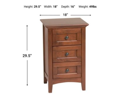 Whittier Wood McKenzie Small 3-Drawer Nightstand