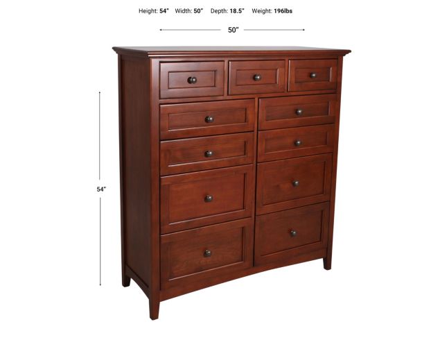 Whittier Wood McKenzie 11-Drawer Chest large image number 3