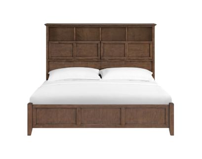 Whittier Wood McKenzie Java King Bookcase Storage Bed