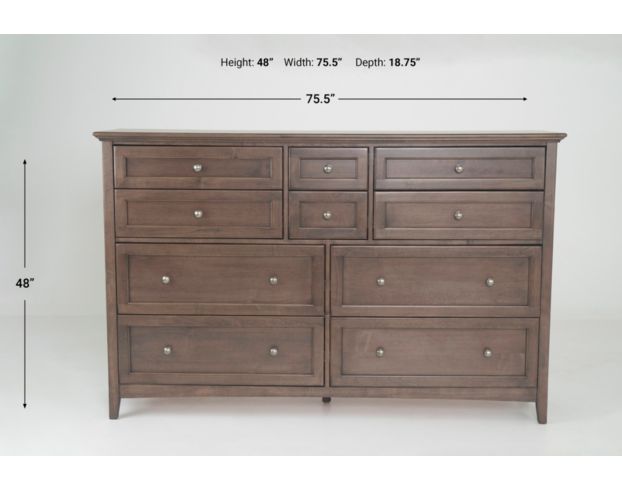 Whittier Wood Products McKenzie Java 10-Drawer Dresser large image number 12