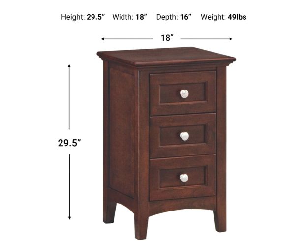 Whittier Wood McKenzie Small 3-Drawer Nightstand large image number 2