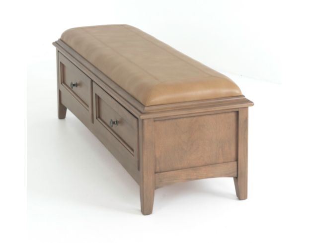 Whittier Wood Products McKenzie Pecan Bedroom Storage Bench large image number 3