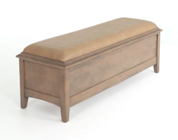 Whittier Wood Products McKenzie Pecan Bedroom Storage Bench large image number 5