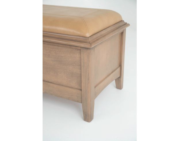 Whittier Wood Products McKenzie Pecan Bedroom Storage Bench large image number 7