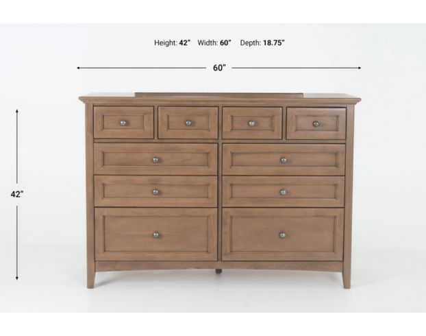 Whittier Wood Products McKenzie Pecan 10-Drawer Dresser large image number 6